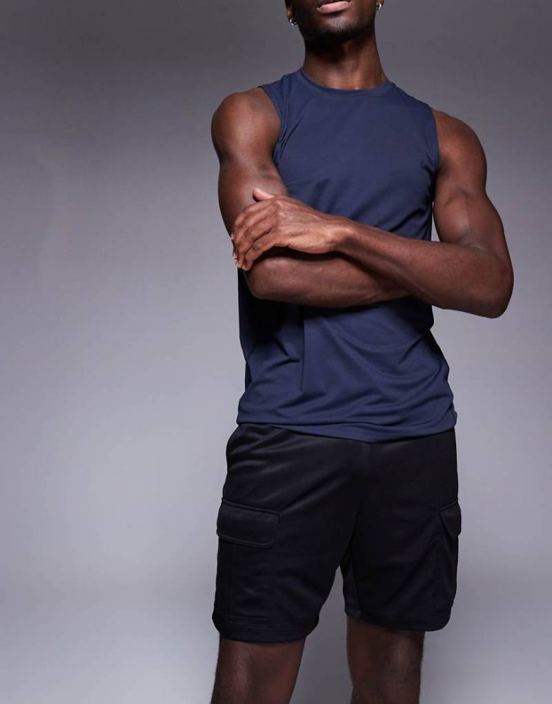 4505 - Sport-Cargoshorts aus Poly-Trikot in Schwarz von 4505