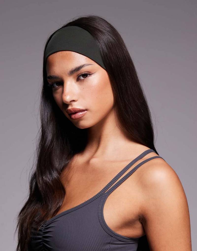 4505 - Sport-Stirnband in dunklem Khaki-Grün von 4505