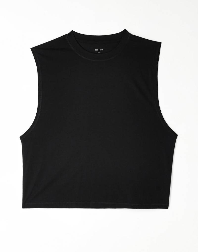 4505 - Sport-Tanktop in Schwarz im Cropped Fit aus schnelltrocknendem Netzstoff von 4505