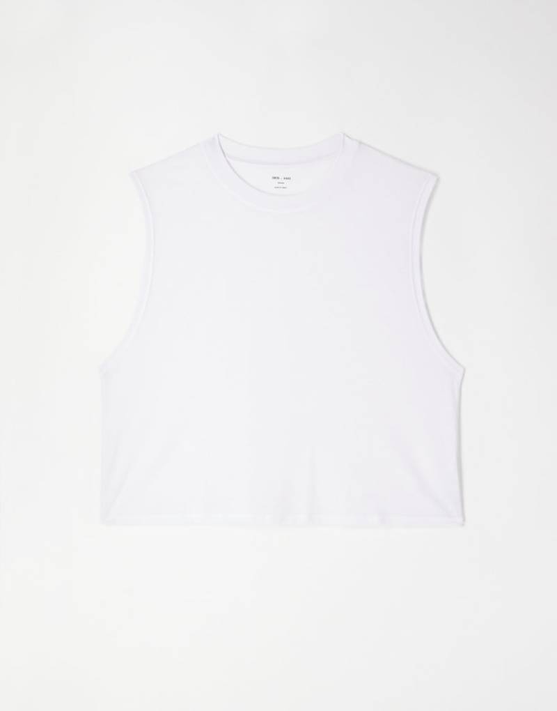 4505 - Sport-Tanktop in Weiß im Cropped Fit aus schnelltrocknendem Netzstoff von 4505