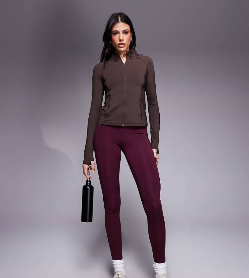 4505 Tall - Figurformende Sport-Leggings in Maulbeere mit hohem Bund-Lila von 4505