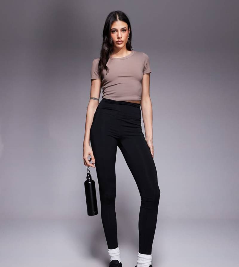 4505 Tall - Icon - Thermo-Laufleggings in Schwarz mit hohem Bund von 4505