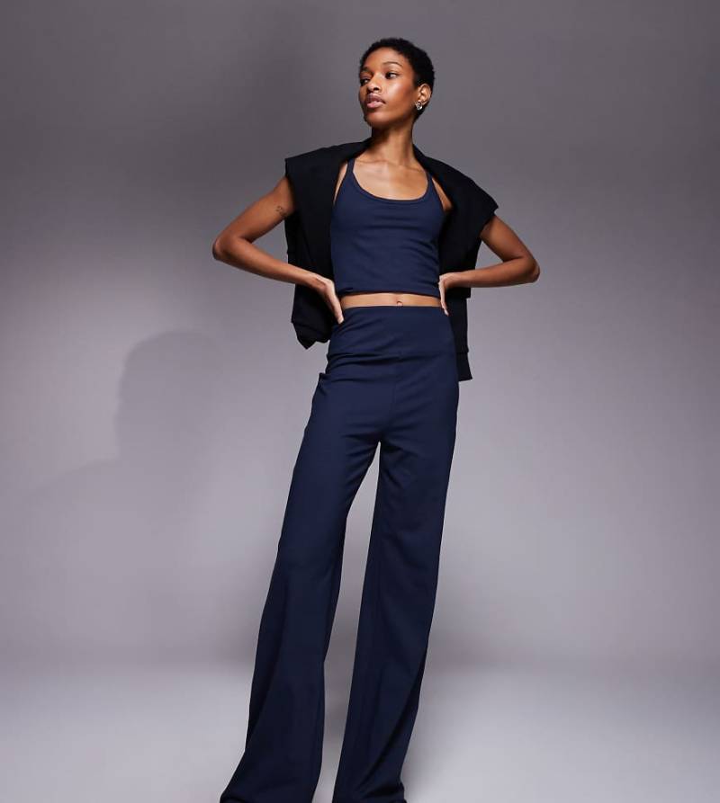 4505 Tall - Icon - Weiche Tanzhose in Mitternachts-Marineblau mit weitem Bein und hohem Bund von 4505