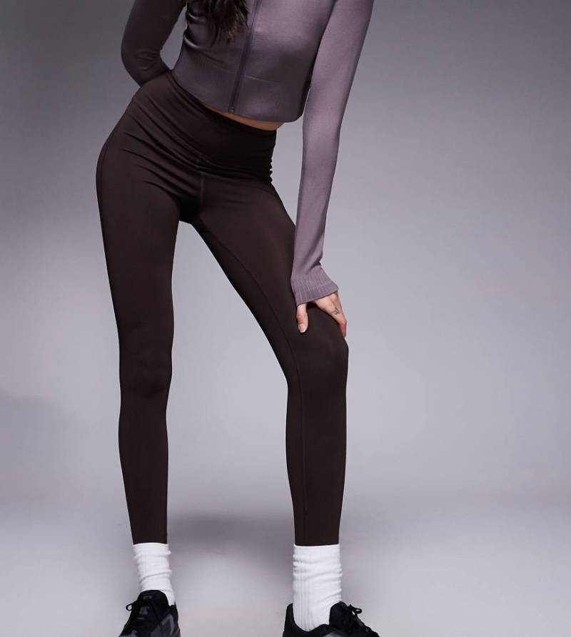 4505 Tall - Icon - Weiche Yoga-Leggings in Schokobraun mit hohem Bund von 4505