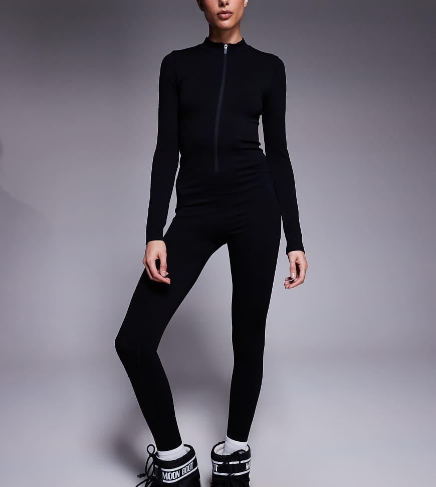 4505 Tall - Nahtloses All-in-One-Design in Schwarz mit Reißverschluss vorne von 4505