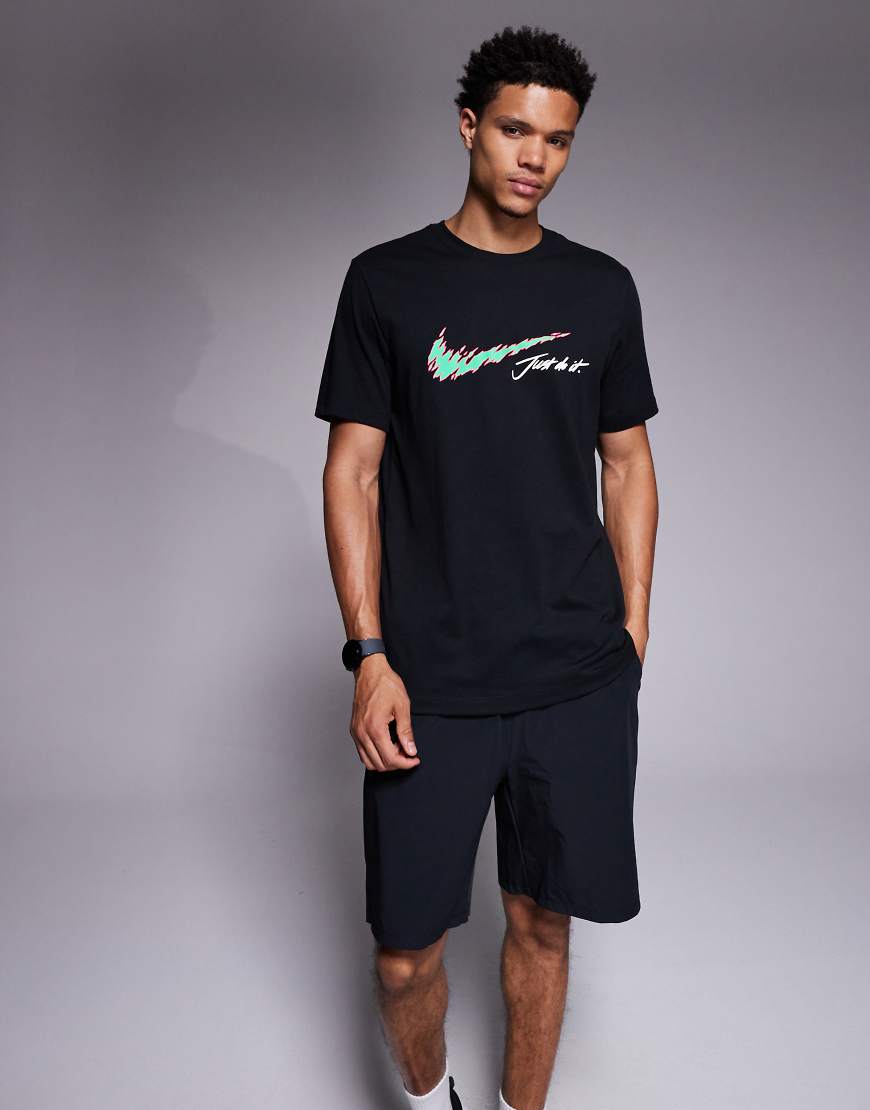 4505 - Trainingsshorts in Schwarz mit Smartphone-Reißverschlusstasche und weitem Bein, 20 cm Schrittlänge von 4505