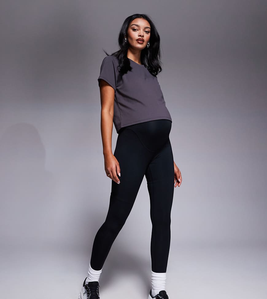 4505 Umstandsmode - Icon - Po-formende Sport-Leggings in Schwarz mit Innentasche und hohem Bund von 4505