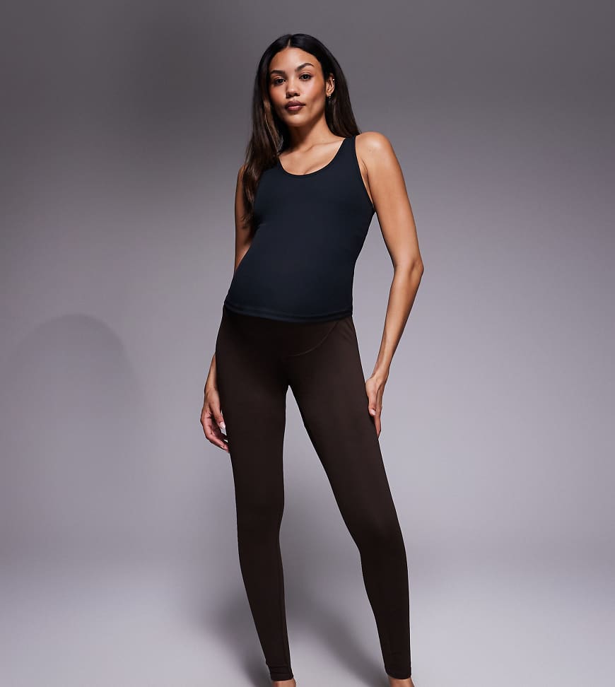 4505 - Umstandsmode - Icon - Weiche Yoga-Leggings in Braun mit hohem Bund-Brown von 4505