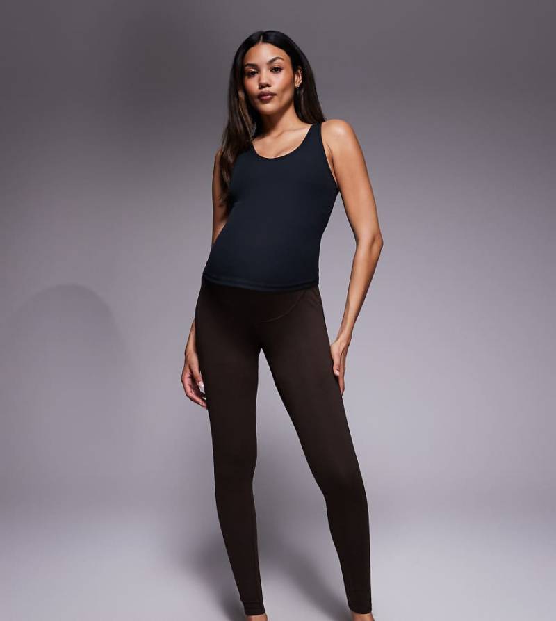 4505 - Umstandsmode - Icon - Weiche Yoga-Leggings in Braun mit hohem Bund-Brown von 4505