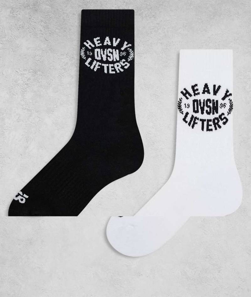 4505 -2er-Pack Crew-Sportsocken in Schwarz und Weiß mit Grafikprint-Bunt von 4505