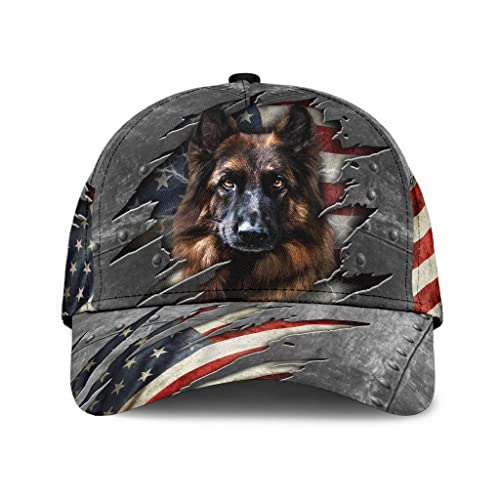 452 Herren Damen Baseballkappe Deutscher Schäferhund Basecap Atmungsaktiv Baseball Cap Leicht Abwaschbar Distressed Basecap Für Reisen Laufen Wander von 452