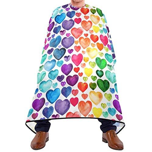 Frisörumhang Regenbogen-Herz Bunt Frisierumhang Atmungsaktiv Hairdressing Cape Waschbar Haar Styling Cape Für Salon Haarschnitt Kinder Haar Styling 140X170Cm von 452