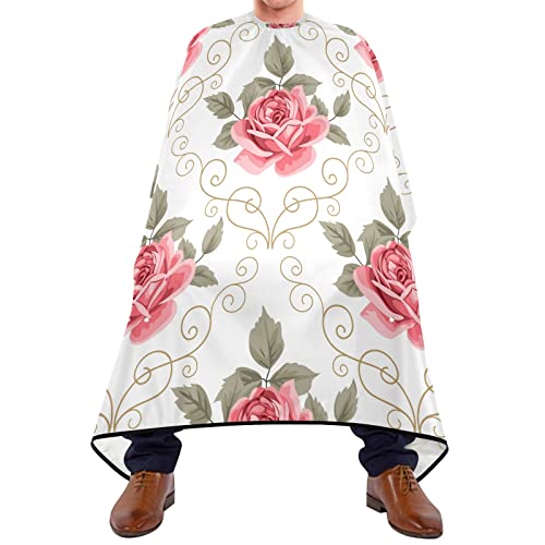 Haarschnitt Salon Cape Rosa Rosenblüte Haircut Barber Cape Waschbar Hairdressing Cape Atmungsaktiv Barber Cape Für Salon Haarschnitt Kinder Haar Styling 140X170Cm von 452