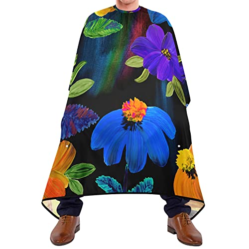 Salon Cape Blaue Blumen-Wildblumen Barber Cape Wasserdichte Hairdressing Cape Waschbar Auszukämmen Cape Für Kinder Haar Styling Hair Design 140X170Cm von 452