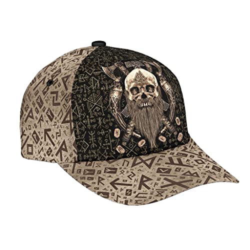 456 Schirmmütze Wikinger Odin Gesichtsmuster Grau Sommermütze Für Running Cool Sonnenschutzkappe Casual Erwachsene Baseballmütze Sport von 456