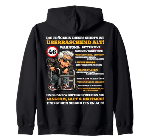 Geburtstag 46 Jahre Überraschend alt Frauen Sarkasmus lustig Kapuzenjacke von 46 Geburtstag Lustiges Geburtstagsgeschenk Frau
