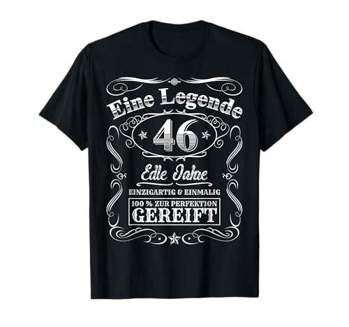 Legende 46 Jahre 46. Geburtstag Männer Frauen Vintage Deko T-Shirt von 46 Jährige Geburtstagsgeschenke & Geschenkideen