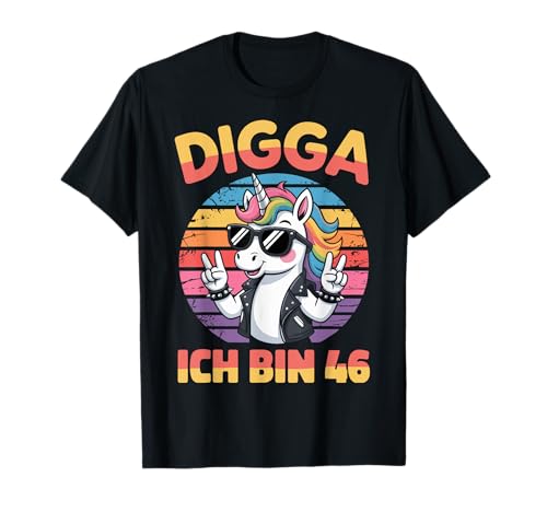 46. Geburtstag Frauen Geschenk Einhorn 46 Jahre Deko Lustig T-Shirt von 46. Geburtstag Geschenk Junge Geschenkidee