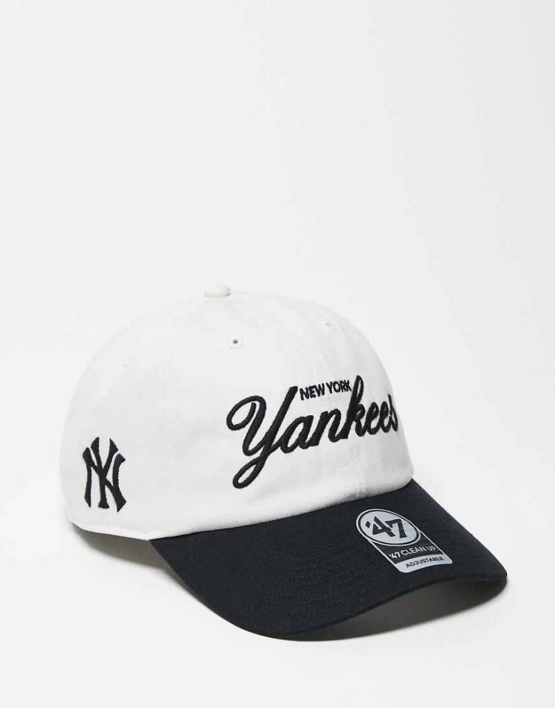 47 Brand - Clean Up - Kappe in Schwarz/Bunt mit kontrastierendem Schirm und NY Yankees-Schriftzug von 47 Brand