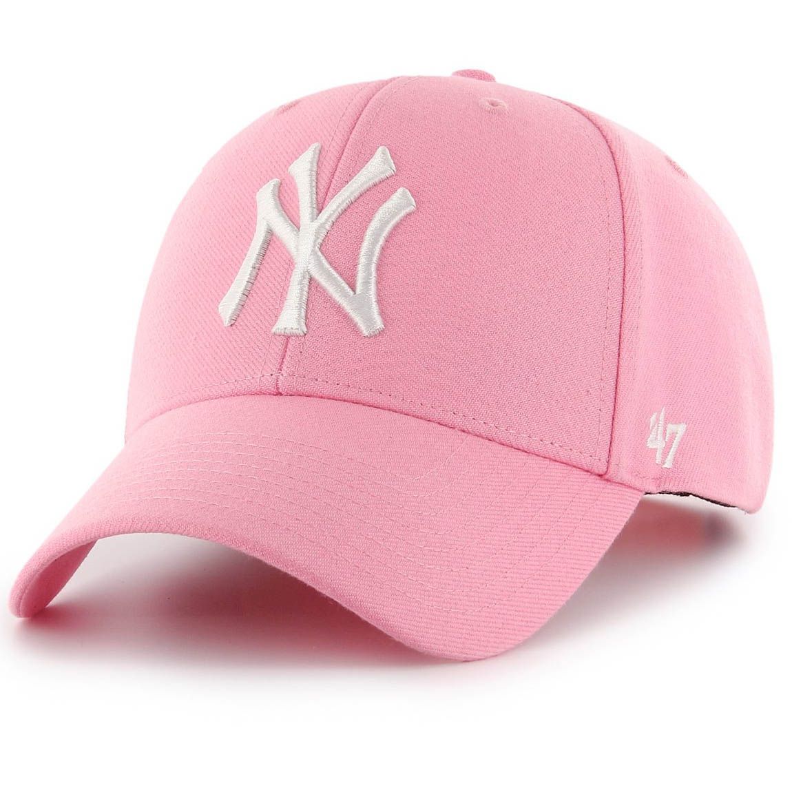 47 Brand Curved Snapback Cap - MLB New York Yankees rosa von 47 Brand
