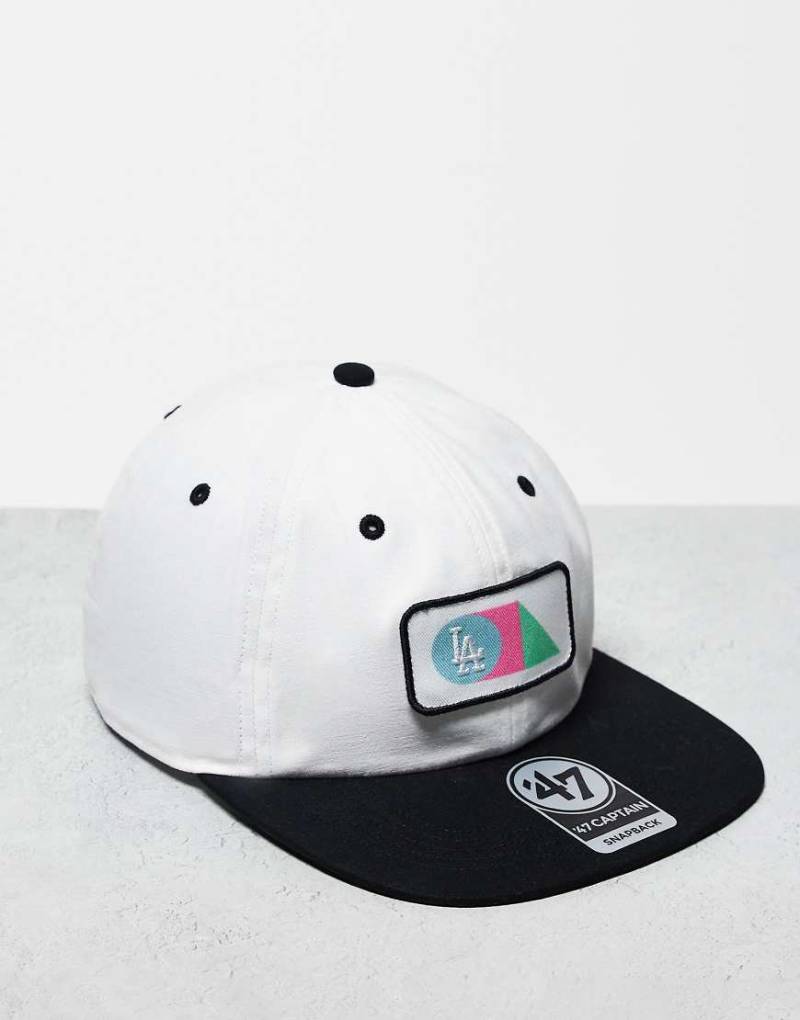 47 Brand - LA Dodgers - Kappe in Weiß und Schwarz mit Logo in Primärfarben von 47 Brand