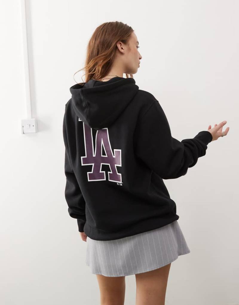 47 Brand - LA Dodgers - Kapuzenpullover in Schwarz mit Motivprint am Rücken von 47 Brand