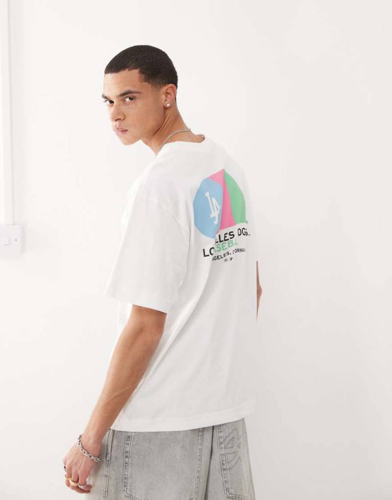 47 Brand - LA Dodgers Primary - T-Shirt in Weiß mit grafischem Rückenprint von 47 Brand