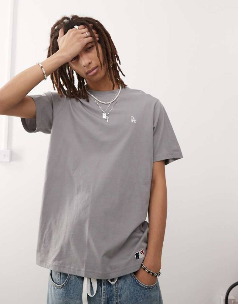 47 Brand - LA Dodgers - T-Shirt in Grau mit Mini-Logo von 47 Brand