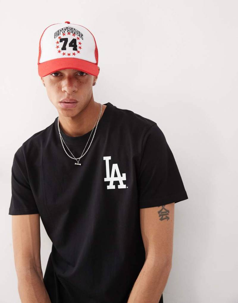 47 Brand - LA Dodgers - T-Shirt in Schwarz mit Brust- und Rückenprint von 47 Brand