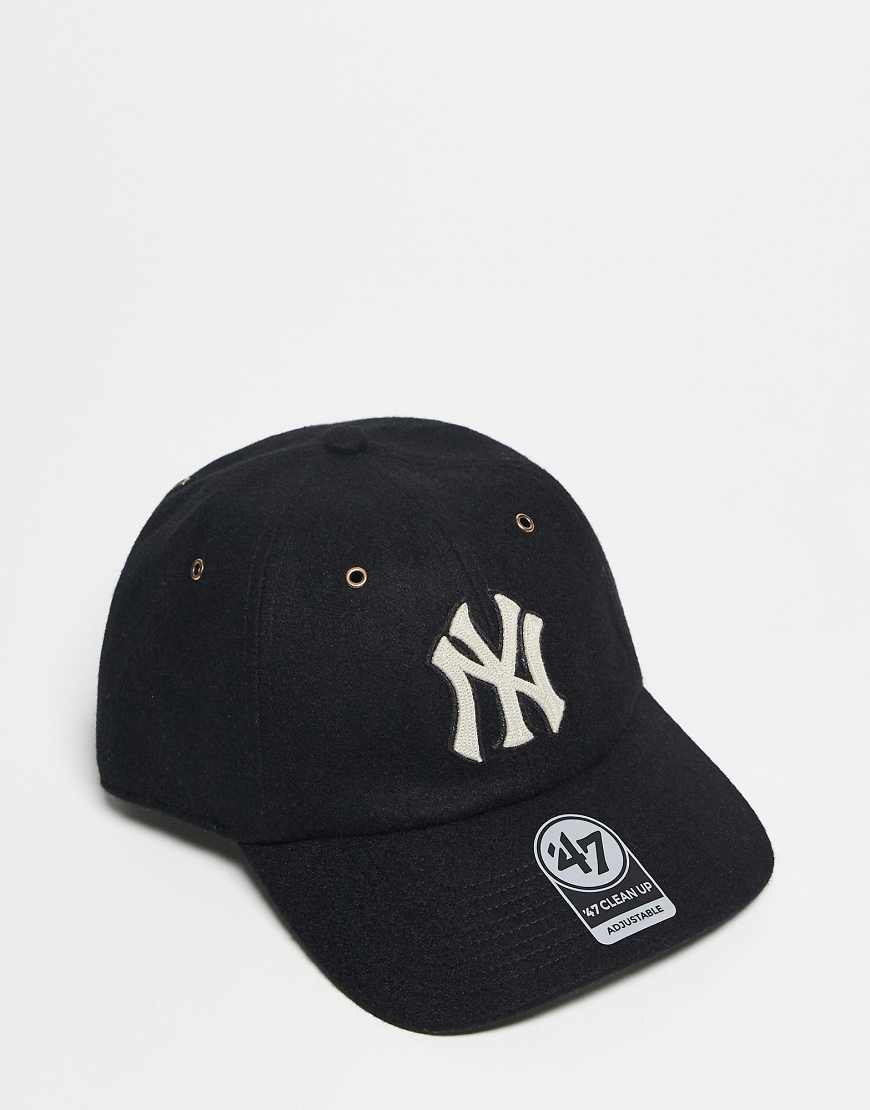 47 Brand - NY Yankees - Clean Up - Bestickte Premium-Kappe in Schwarz von 47 Brand
