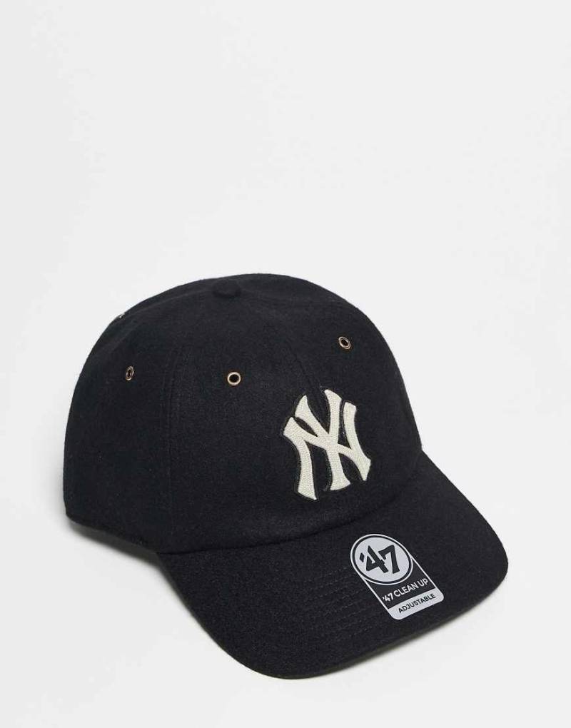 47 Brand - NY Yankees - Clean Up - Bestickte Premium-Kappe in Schwarz von 47 Brand