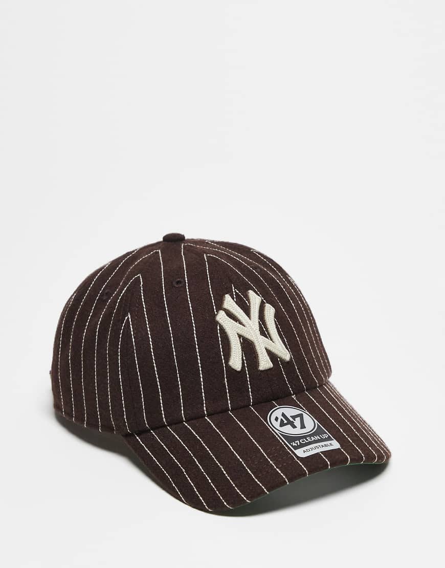 47 Brand - NY Yankees - Clean Up - Kappen in Braun mit Kontraststreifen-Detail-Brown von 47 Brand