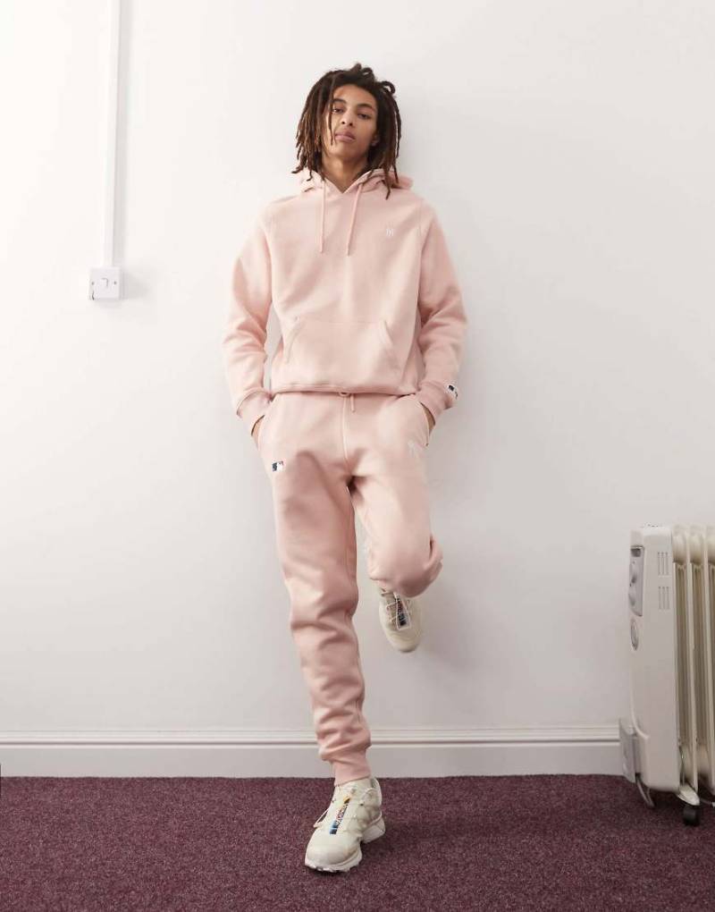47 Brand - NY Yankees - Kapuzenpullover in staubigem Mauve mit kleinem Logo, Kombiteil-Neutral von 47 Brand