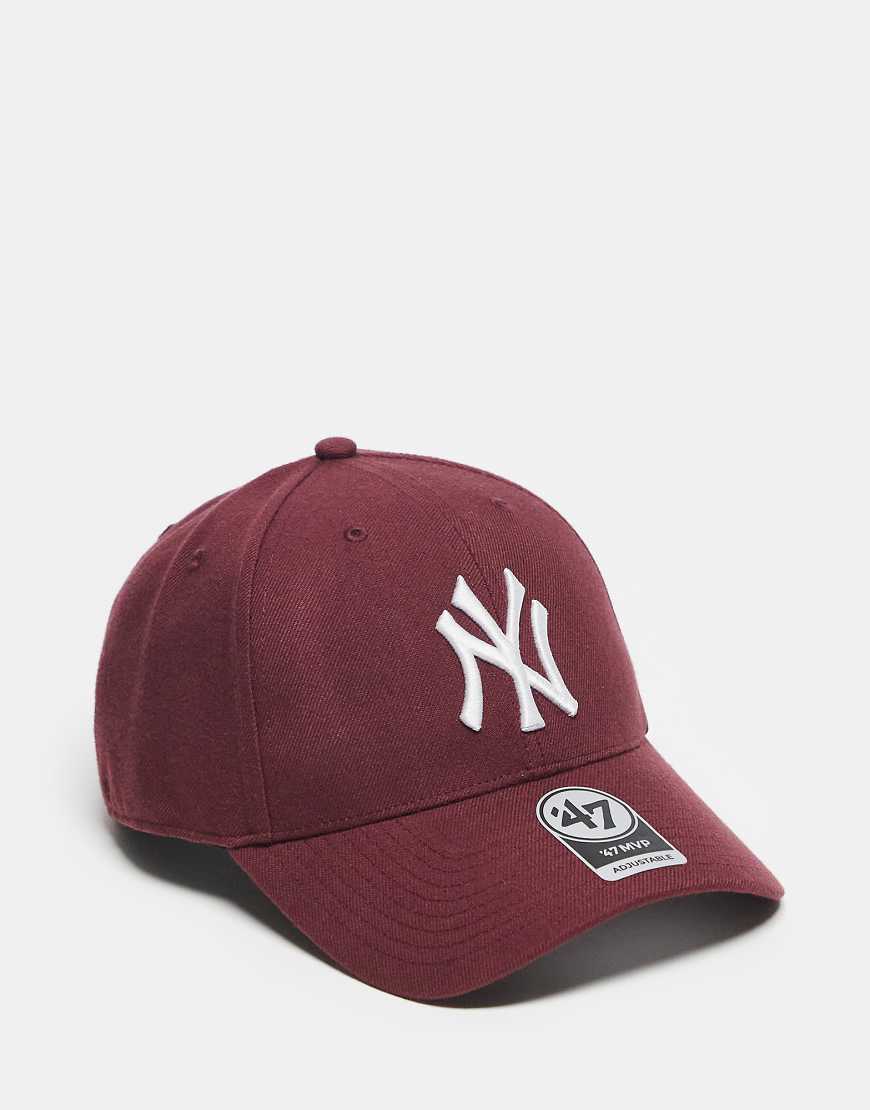 47 Brand - NY Yankees MVP - Kappe in Burgunderrot-Brown von 47 Brand