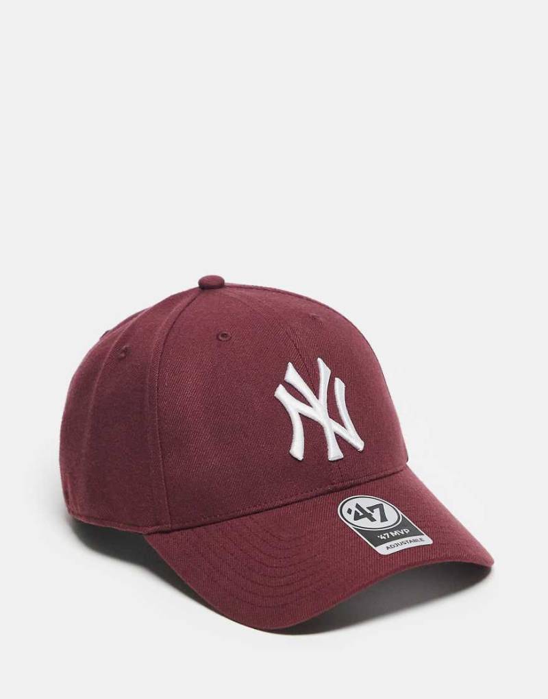47 Brand - NY Yankees MVP - Kappe in Burgunderrot-Brown von 47 Brand