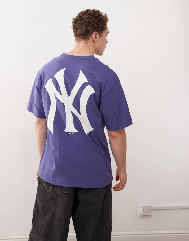 47 Brand - NY Yankees - T-Shirt in Marineblau mit Logo-Rückenprint von 47 Brand