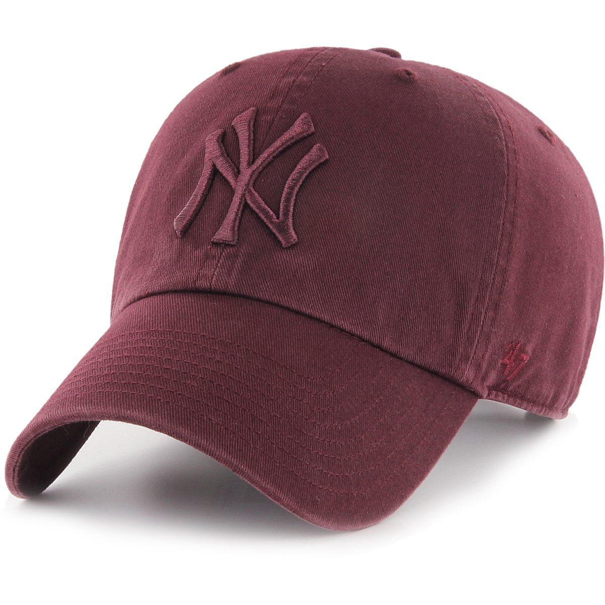 47 Brand Relaxed Fit Cap - CLEAN UP NY Yankees dunkel maroon von 47 Brand