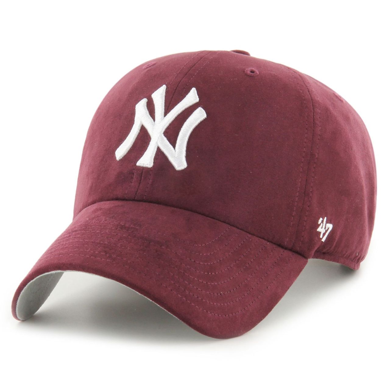 47 Brand Strapback Cap - SUEDE New York Yankees maroon von 47 Brand