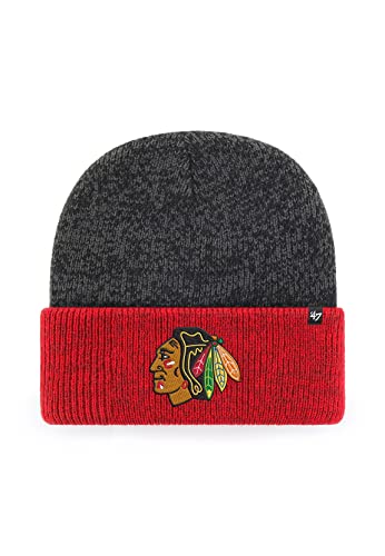 '47 Brand Beanie Chicago Blackhawks H-TTBFZ04ACE-BK Schwarz Rot, Size:OneSize von '47