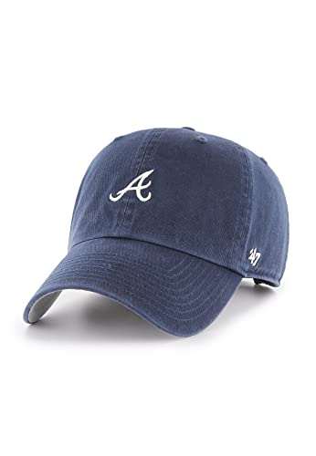 '47 Brand Clean Up Base Runner Strapback Cap Atlanta Braves B-BSRNR01GWS-NY Dunkelblau, Size:OneSize von '47