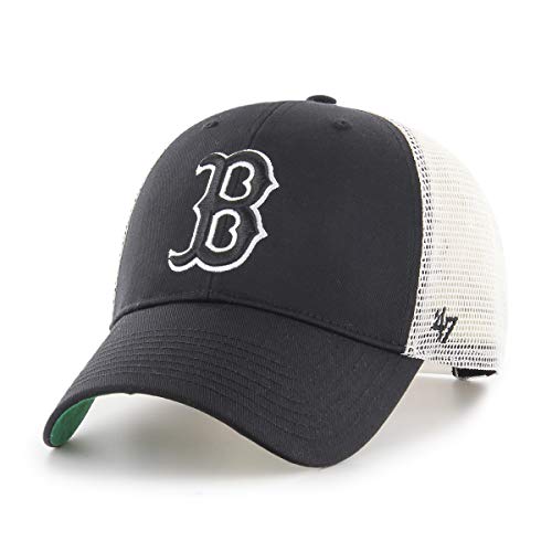 '47 Brand MVP Trucker Adjustable Cap Boston RED SOX C-BRANS02CTP-BKB Schwarz Weiß, Size:OneSize von '47