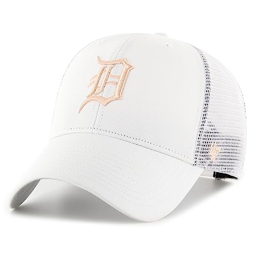 '47 MLB Detroit Tigers Baseball Cap Basecap Branson Trucker Kappe weiß von '47