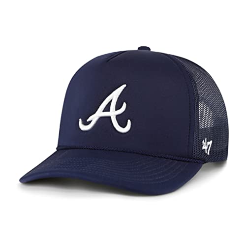 '47 MLB Unisex-Erwachsene Foam Mesh Trucker Snapback Verstellbare Mütze Cap, Atlanta Braves, Einheitsgr��e von '47