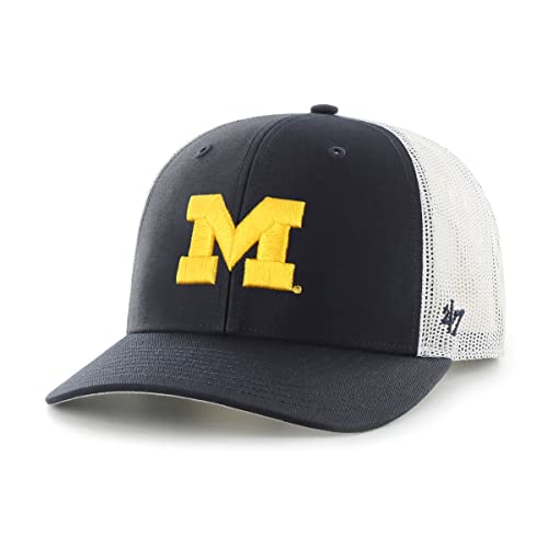 '47 NCAA Herren Trucker Snapback Adjustable Hat, Michigan Wolverines - Navy, Einheitsgröße von '47