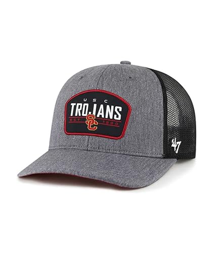 '47 USC So Cal Trojans Herren Damen Schiefer Trucker Verstellbare Snapback Charcoal Hat mit Team-Farbe Patch Logo, Dunkelgrau, Einheitsgr��e von '47