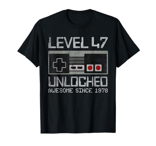 Level 47 Unlocked 47. Geburtstag, 47-jähriger Videospieler, Herren T-Shirt Level 47 Unlocked 47. Geburtstag, 47-jähriger Videospieler, Herren T-Shirt von 47th Birthday For Him 47 Years Awesome Since 1978