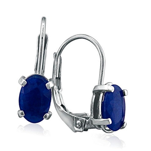 14K Weißgold 1 1/4 Ct Brisur Oval Form Saphir Tropfen Ohrringe, Auch in Gelbgold Erhältlich 14K Weißgold 1 1/4 Ct Brisur Oval Form Saphir Tropfen Ohrringe, Auch in Gelbgold Erhältlich von 47thStreetJewelry