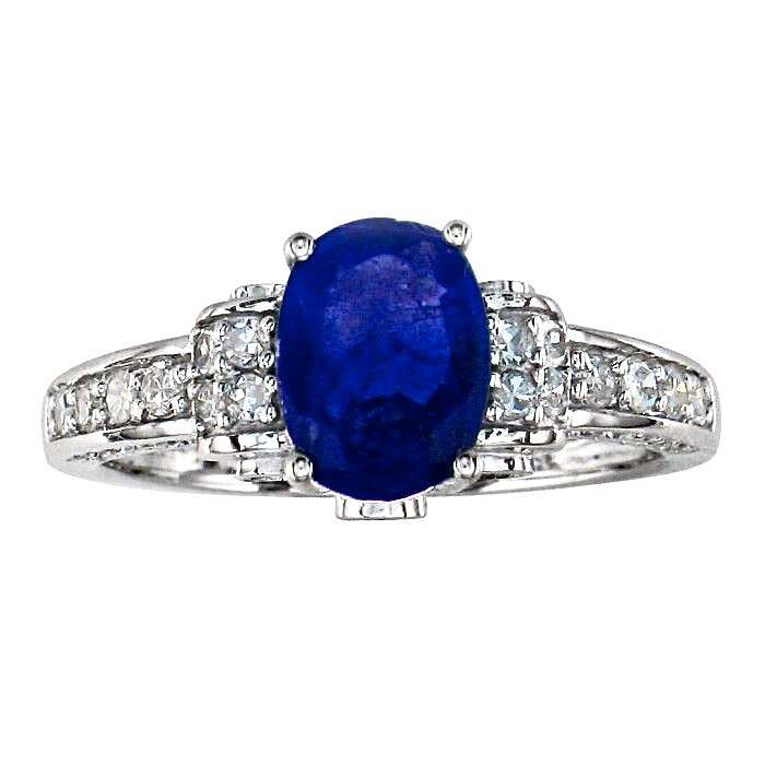 14K Weißgold 1.85 Karat Oval Saphir Und Diamant Ring, Erhältlich in Den Größen 4 - 9, 5 von 47thStreetJewelry