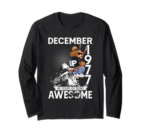 48th Birthday Bear Legends December 1977 48 Years Old Men Langarmshirt 48th Birthday Bear Legends December 1977 48 Years Old Men Langarmshirt von 48 Years Old Awesome Cool Bear Since December 1977