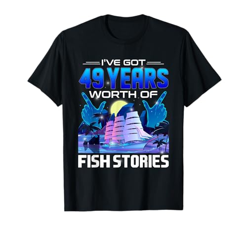 Vintage 49. Geburtstag Angeln 49 Jahre Geschenk für Männer T-Shirt von 49. Geburtstag Geschenk